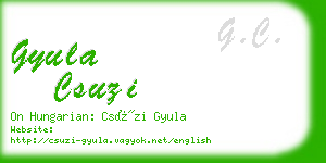 gyula csuzi business card